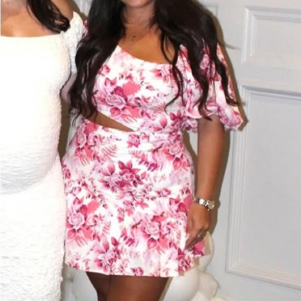 Floral Pink Mini Skirt